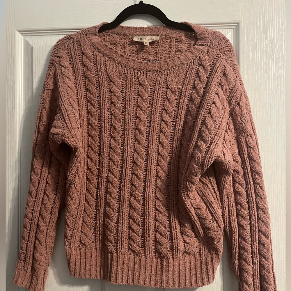Philosophy Blush Pink Cable Knit Sweater - Size XS